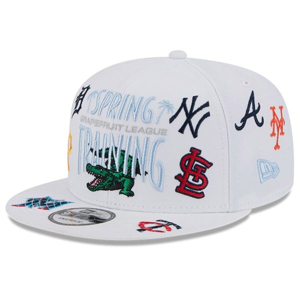 Philadelphia Phillies mens new era white 2025 spring training grapefruit league 9fifty snapback hat Collection - Exclusive Jerseys, Caps, and Hats