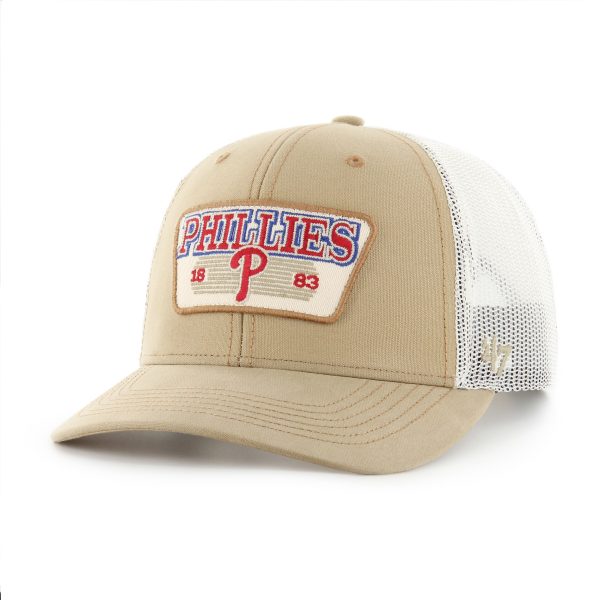 Philadelphia Phillies mens philadelphia phillies 47 khaki ridgewood trucker adjustable hats Collection - Exclusive Jerseys, Caps, and Hats