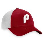 Philadelphia Phillies mens philadelphia phillies fanatics burgundywhite cooperstown collection core trucker snapback hat Collection - Exclusive Jerseys, Caps, and Hats