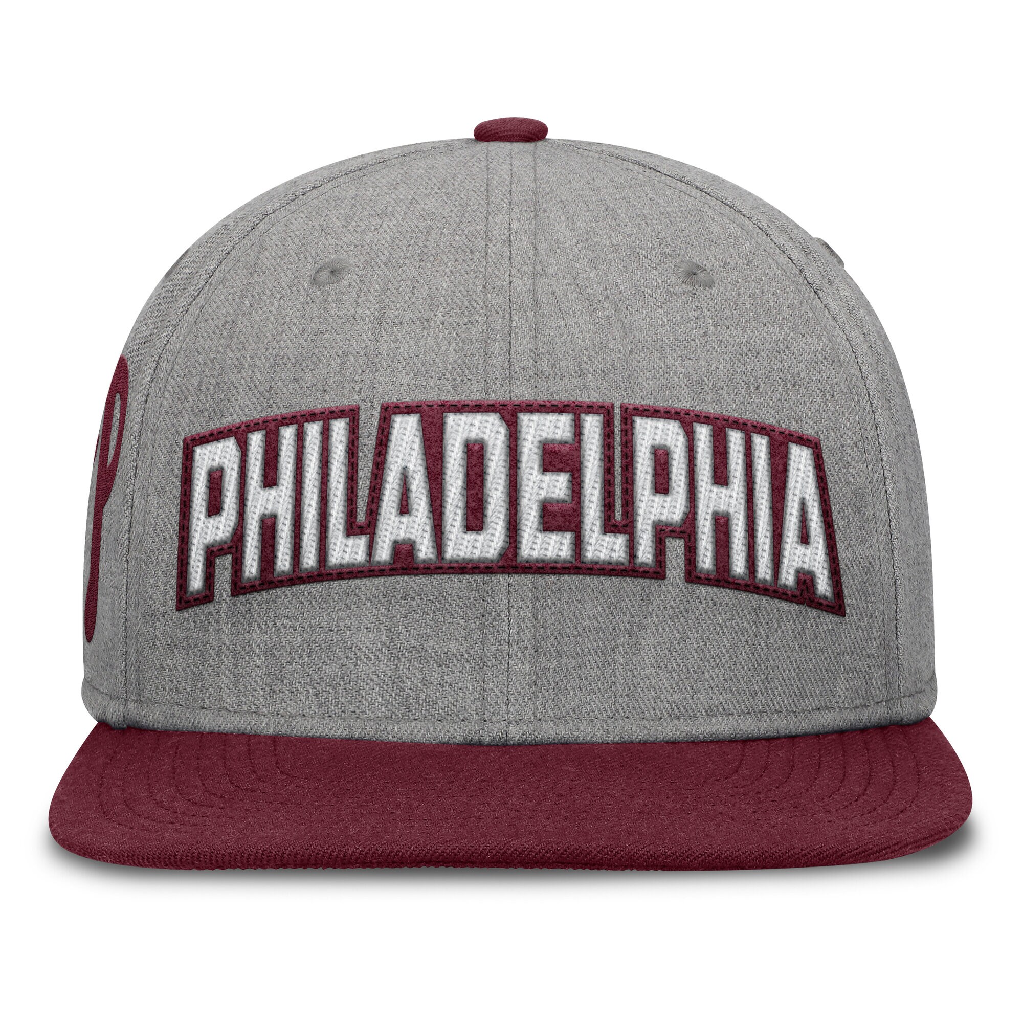 Philadelphia Phillies mens philadelphia phillies fanatics graymaroon elements felt chainstitch snapback hat Collection - Exclusive Jerseys, Caps, and Hats