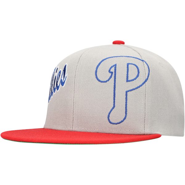 Philadelphia Phillies mens philadelphia phillies mitchell  ness gray knock out panel snapback hat Collection - Exclusive Jerseys, Caps, and Hats