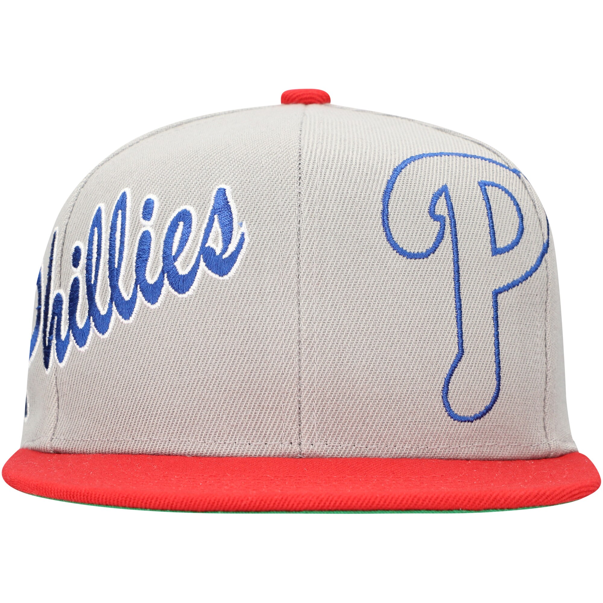 Philadelphia Phillies mens philadelphia phillies mitchell  ness gray knock out panel snapback hat Collection - Exclusive Jerseys, Caps, and Hats