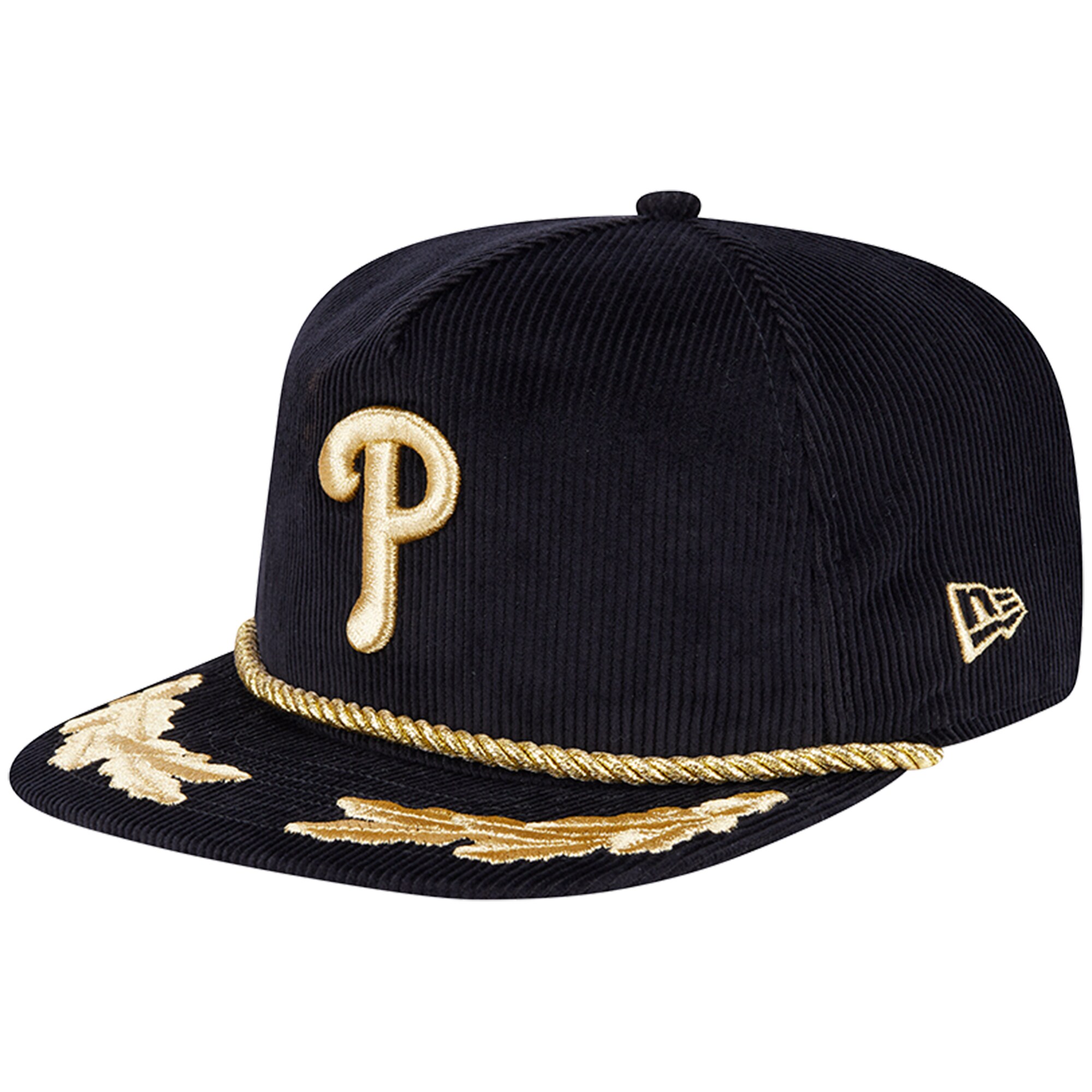 Philadelphia Phillies mens philadelphia phillies new era black corduroy filigree golfer adjustable hat Collection - Exclusive Jerseys, Caps, and Hats