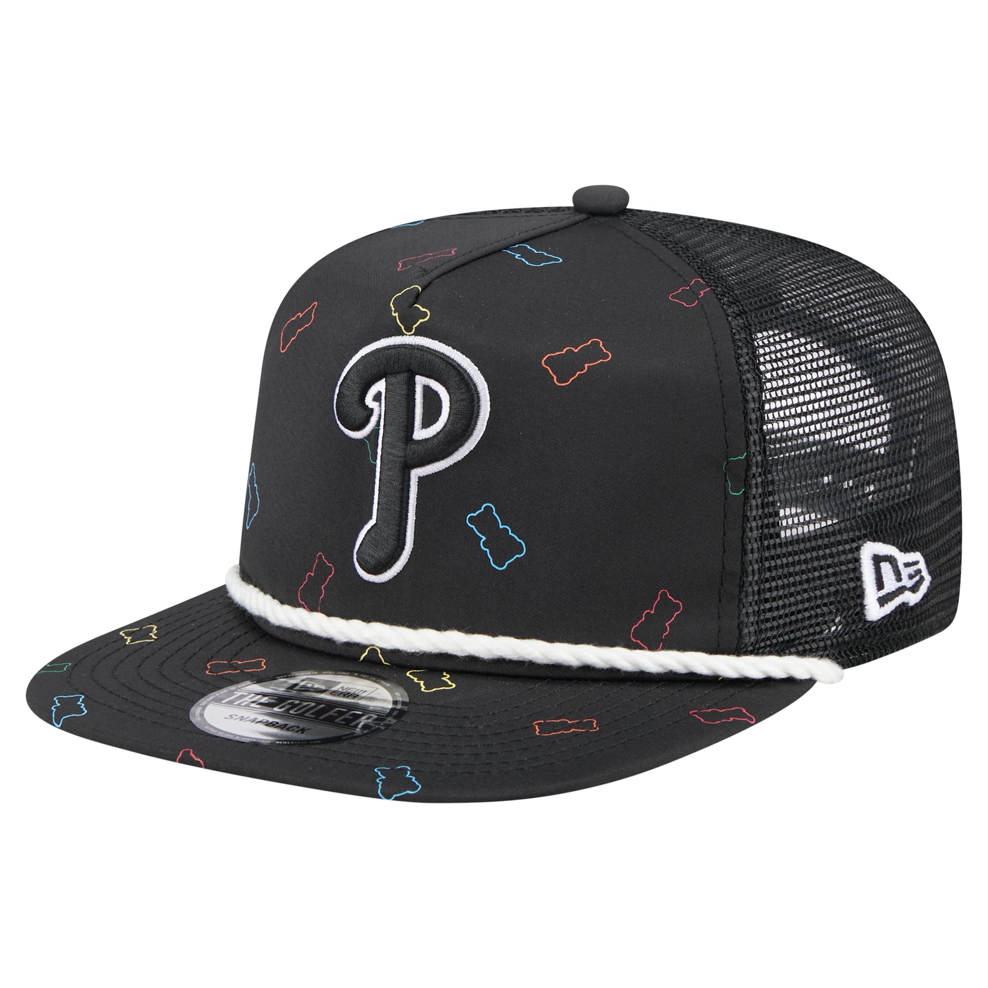 Philadelphia Phillies mens philadelphia phillies new era black gummy golfer trucker adjustable hat Collection - Exclusive Jerseys, Caps, and Hats