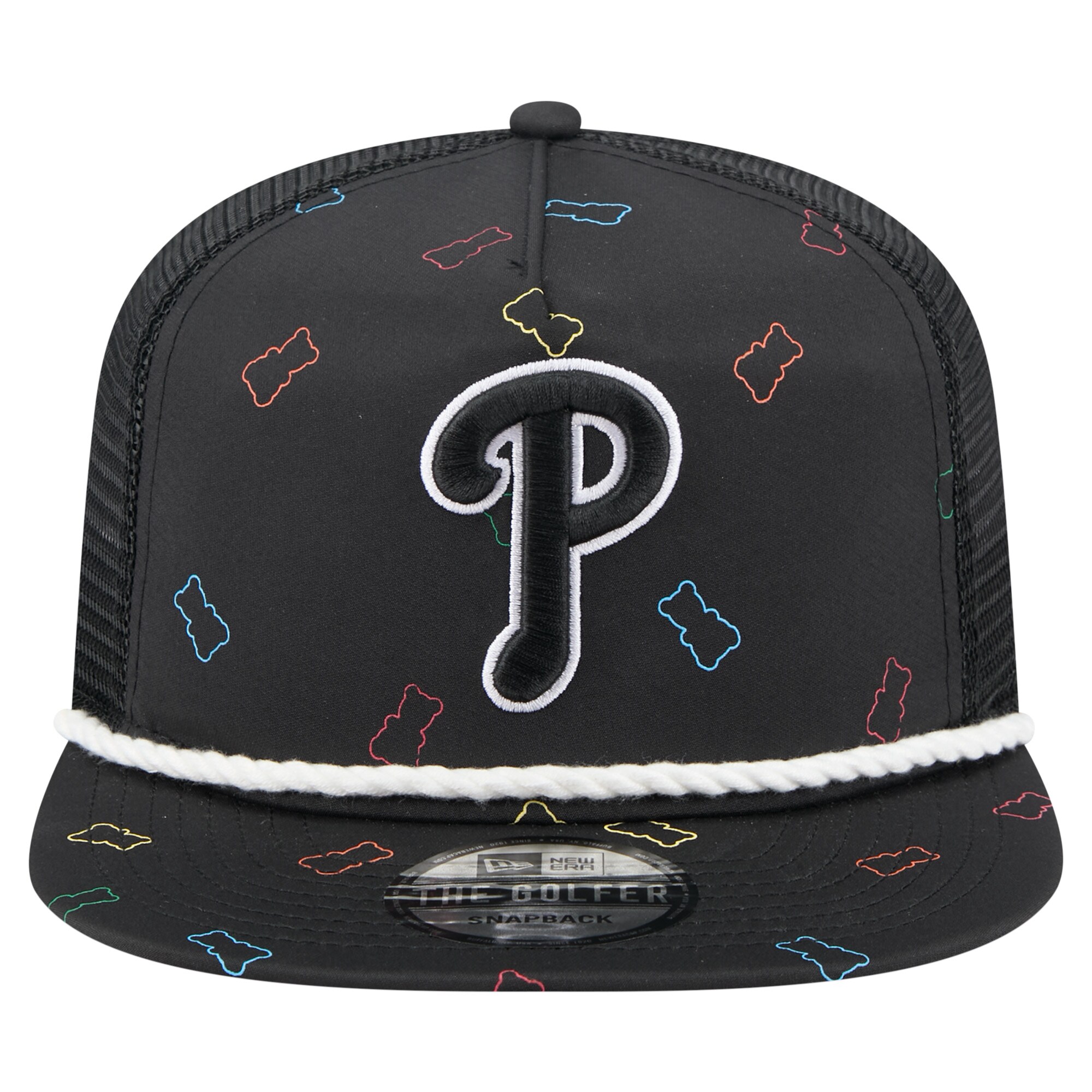 Philadelphia Phillies mens philadelphia phillies new era black gummy golfer trucker adjustable hat Collection - Exclusive Jerseys, Caps, and Hats