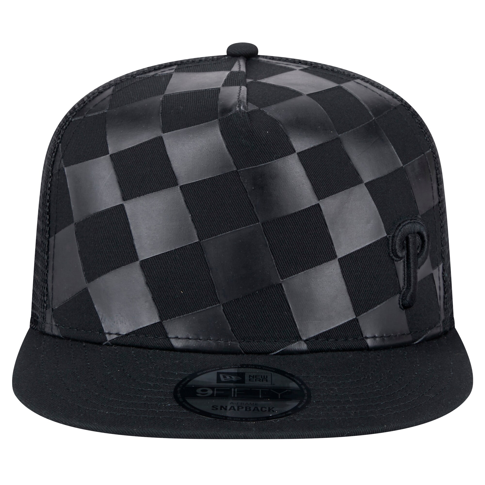Philadelphia Phillies mens philadelphia phillies new era black score check 9fifty a-frame trucker snapback hat Collection - Exclusive Jerseys, Caps, and Hats