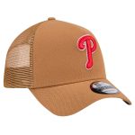 Philadelphia Phillies mens philadelphia phillies new era brown a-frame trucker 9forty adjustable hat Collection - Exclusive Jerseys, Caps, and Hats