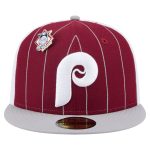 Philadelphia Phillies mens philadelphia phillies new era dark red pinstripe 59fifty fitted hat Collection - Exclusive Jerseys, Caps, and Hats