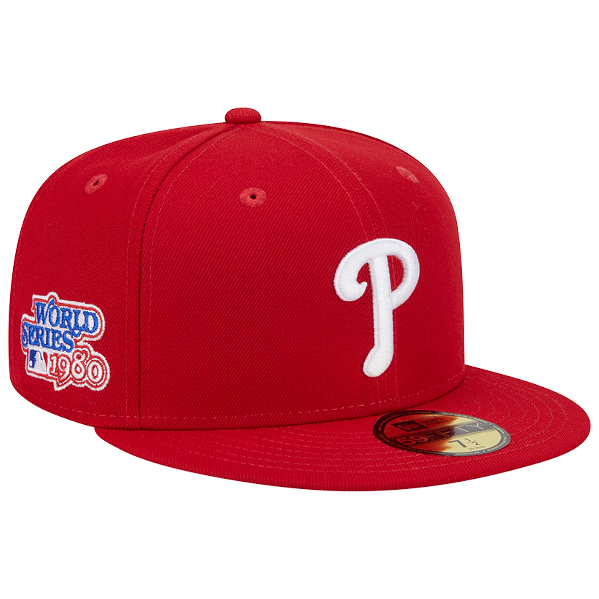 Philadelphia Phillies mens philadelphia phillies new era red 1980 world series team color 59fifty fitted hat Collection - Exclusive Jerseys, Caps, and Hats