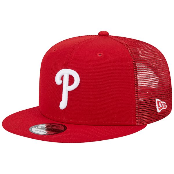 Philadelphia Phillies mens philadelphia phillies new era red team color trucker 9fifty snapback hat Collection - Exclusive Jerseys, Caps, and Hats