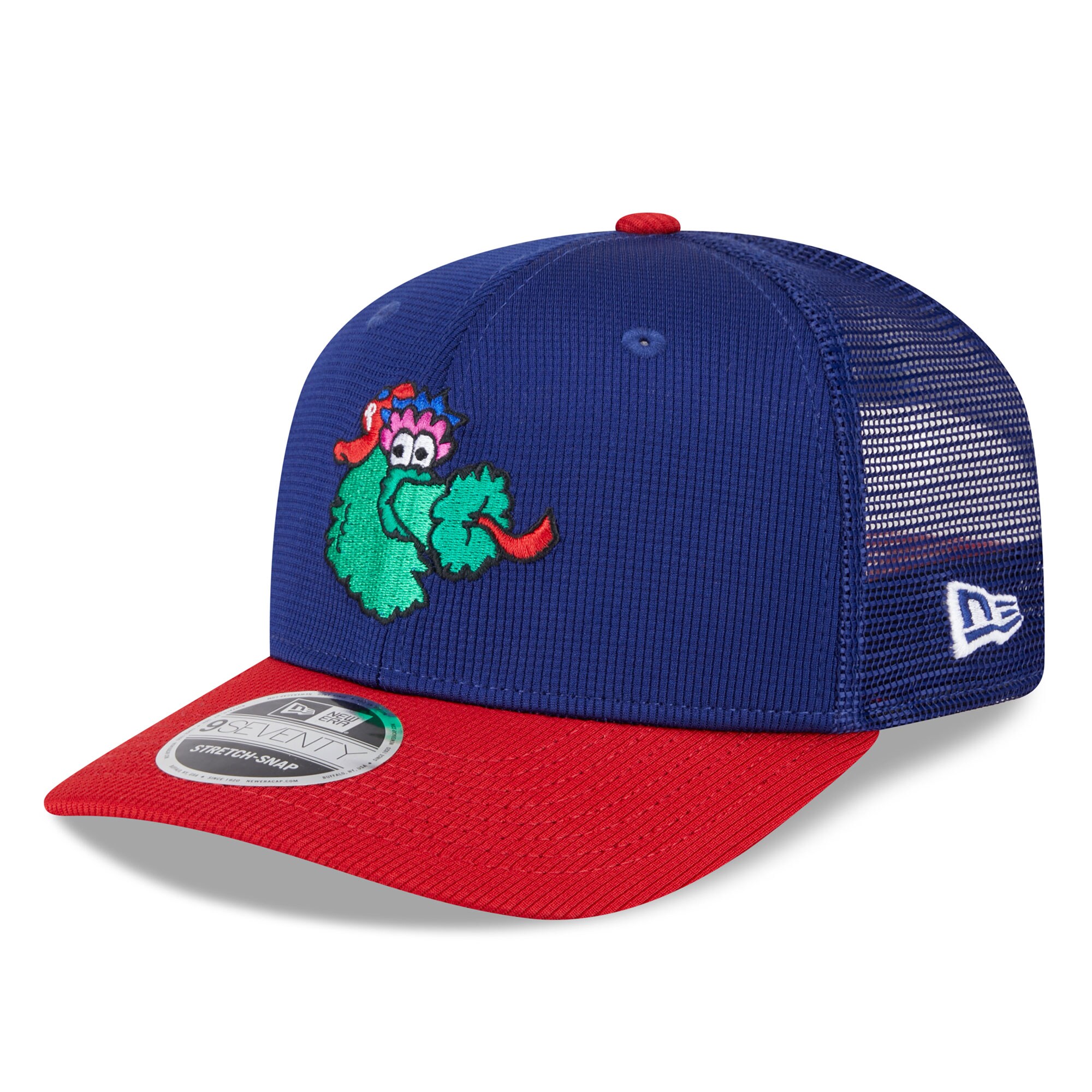 Philadelphia Phillies mens philadelphia phillies new era royalred 2025 batting practice 9seventy stretch-snap trucker hat Collection - Exclusive Jerseys, Caps, and Hats