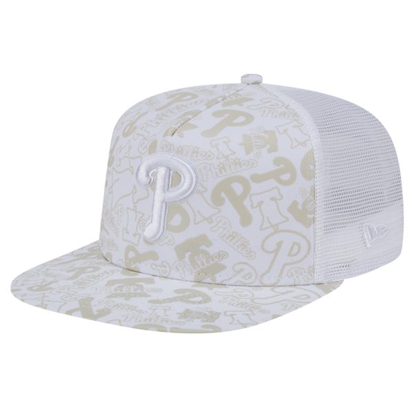 Philadelphia Phillies mens philadelphia phillies new era white logo dunes a-frame trucker 9fifty snapback hat Collection - Exclusive Jerseys, Caps, and Hats