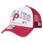 Philadelphia Phillies mens philadelphia phillies new era white retro wordmark 9forty a-frame trucker adjustable hat Collection - Exclusive Jerseys, Caps, and Hats