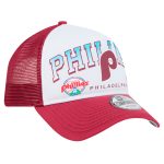 Philadelphia Phillies mens philadelphia phillies new era white retro wordmark 9forty a-frame trucker adjustable hat Collection - Exclusive Jerseys, Caps, and Hats