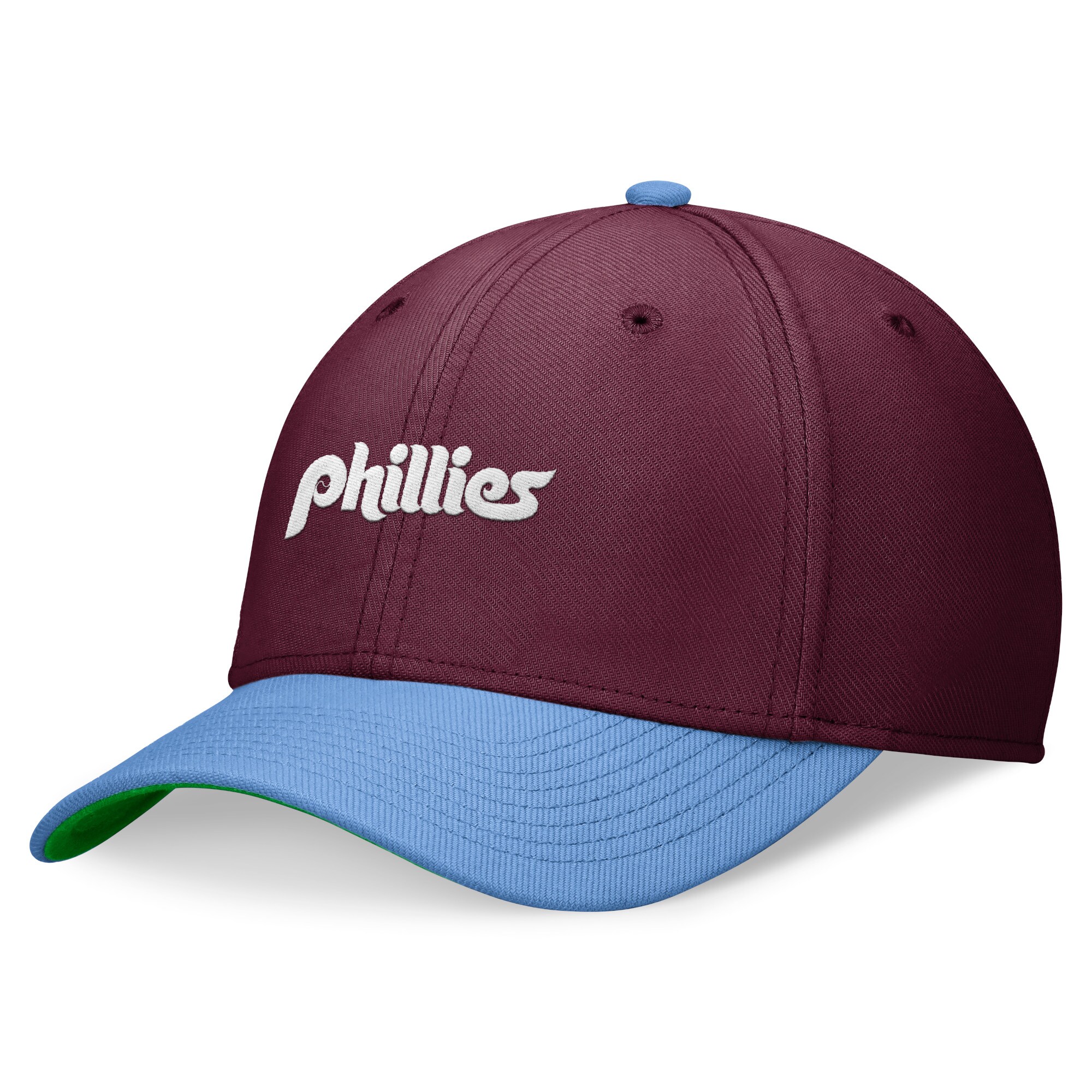 Philadelphia Phillies mens philadelphia phillies nike burgundylight blue cooperstown collection rewind swooshflex performance hat Collection - Exclusive Jerseys, Caps, and Hats