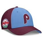 Philadelphia Phillies mens philadelphia phillies nike burgundylight blue rise swoosh performance flex hat Collection - Exclusive Jerseys, Caps, and Hats