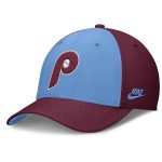 Philadelphia Phillies mens philadelphia phillies nike burgundylight blue rise swoosh performance flex hat Collection - Exclusive Jerseys, Caps, and Hats