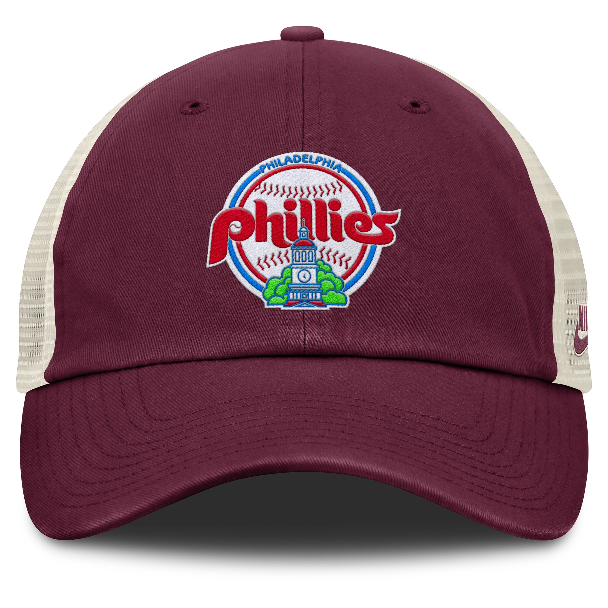 Philadelphia Phillies mens philadelphia phillies nike burgundynatural cooperstown collection club trucker adjustable hat Collection - Exclusive Jerseys, Caps, and Hats