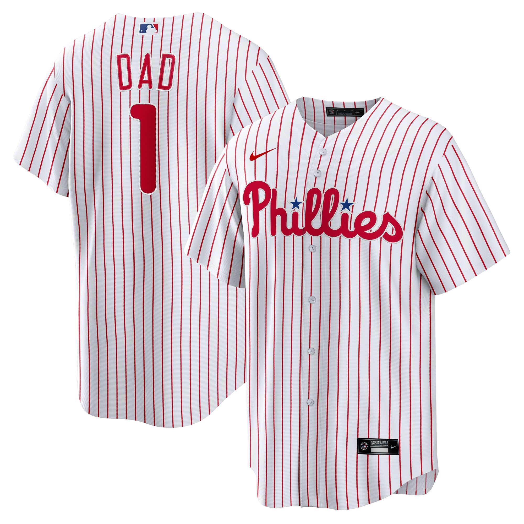 Philadelphia Phillies mens philadelphia phillies nike white 1 dad home replica jersey Collection - Exclusive Jerseys, Caps, and Hats
