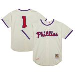 Philadelphia Phillies mens philadelphia phillies richie ashburn mitchell  ness cream cooperstown collection 1948 authentic jersey Collection - Exclusive Jerseys, Caps, and Hats