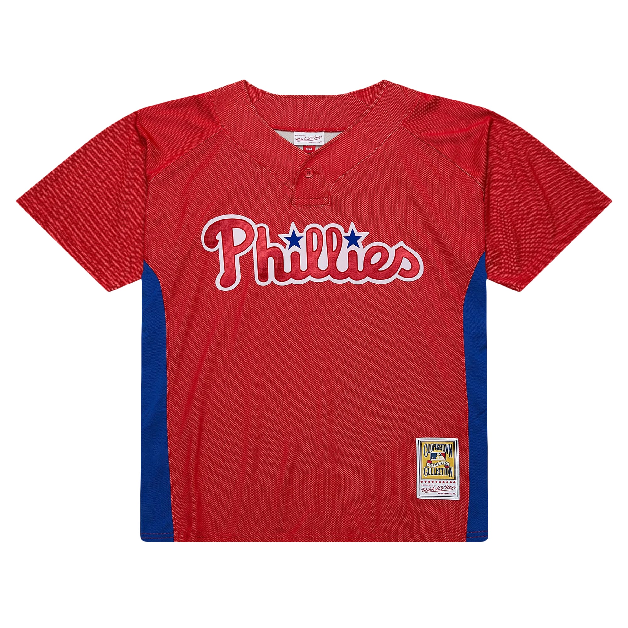 Philadelphia Phillies mens philadelphia phillies roy halladay mitchell  ness red cooperstown collection 2010 batting practice jersey Collection - Exclusive Jerseys, Caps, and Hats