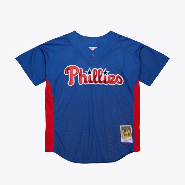 Philadelphia Phillies mens philadelphia phillies roy halladay mitchell  ness royal 2010 authentic batting practice pullover jersey Collection - Exclusive Jerseys, Caps, and Hats