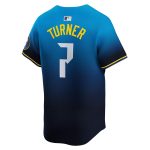 Philadelphia Phillies mens philadelphia phillies trea turner nike blue 2024 city connect limited player jersey Collection - Exclusive Jerseys, Caps, and Hats