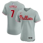 Philadelphia Phillies mens philadelphia phillies trea turner nike gray road elite player jersey Collection - Exclusive Jerseys, Caps, and Hats