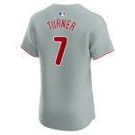 Philadelphia Phillies mens philadelphia phillies trea turner nike gray road elite player jersey Collection - Exclusive Jerseys, Caps, and Hats