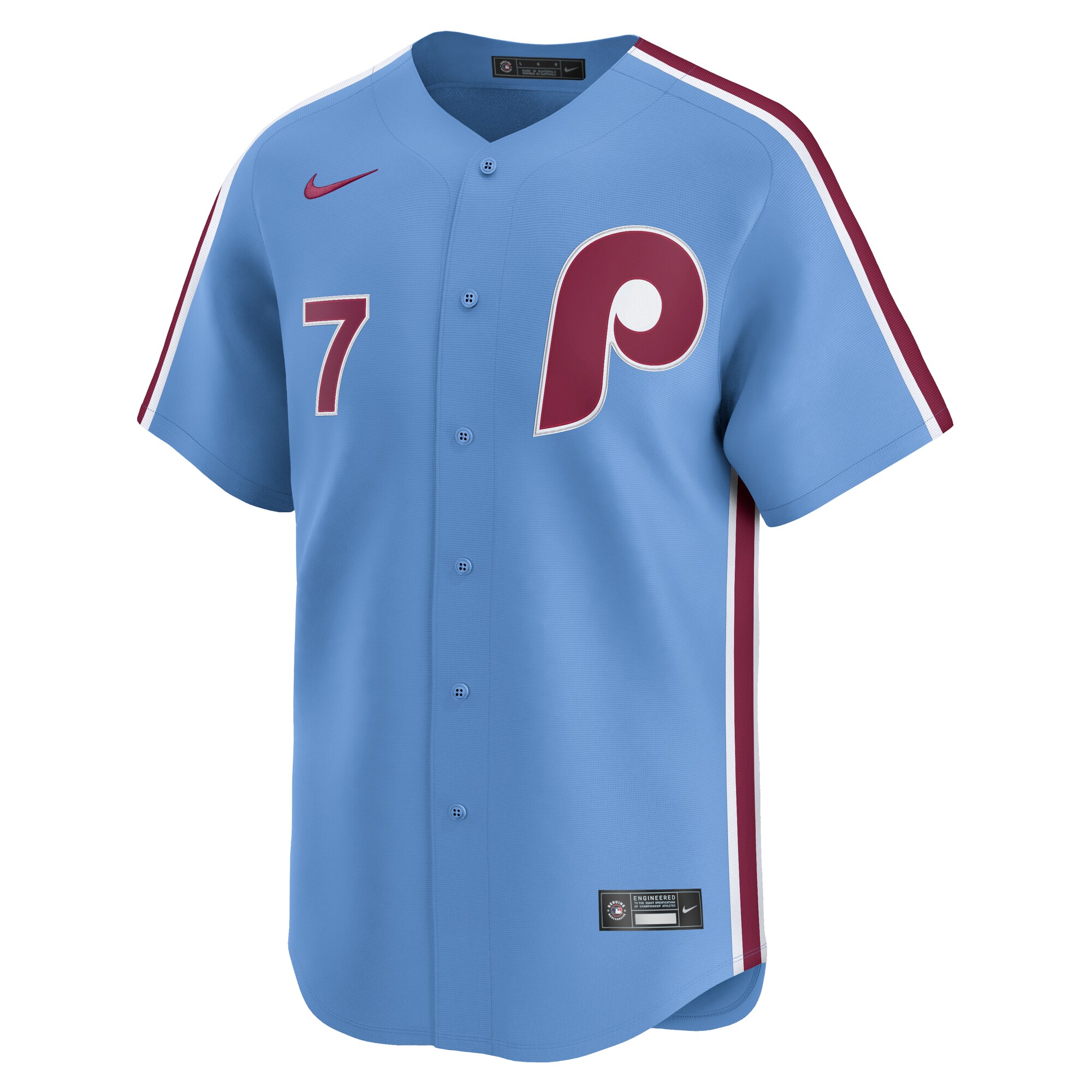 Philadelphia Phillies mens philadelphia phillies trea turner nike light blue alternate limited player jersey 202774521 Collection - Exclusive Jerseys, Caps, and Hats
