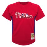 Philadelphia Phillies preschool philadelphia phillies roy halladay mitchell  ness red cooperstown collection mesh batting practice jersey Collection - Exclusive Jerseys, Caps, and Hats