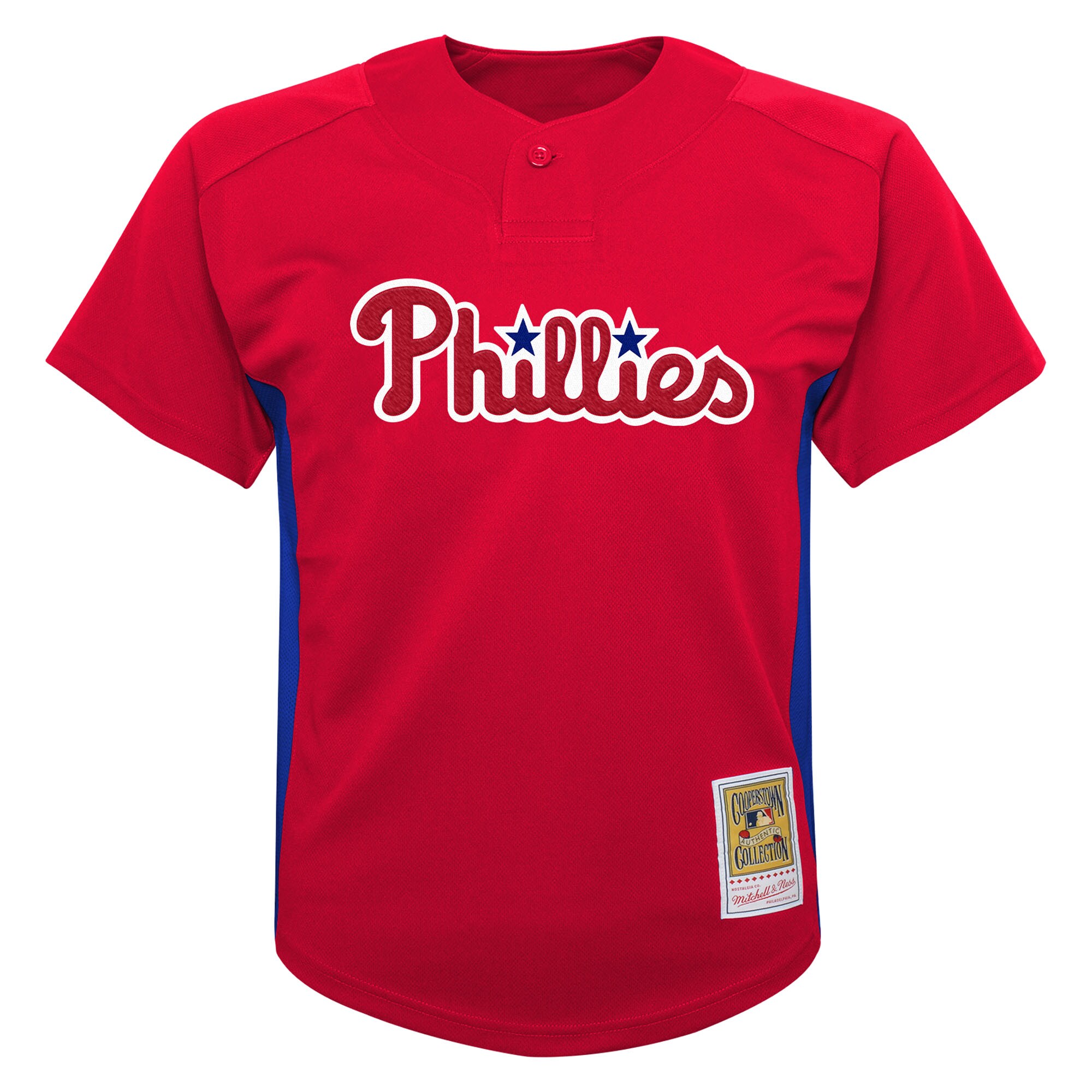 Philadelphia Phillies preschool philadelphia phillies roy halladay mitchell  ness red cooperstown collection mesh batting practice jersey Collection - Exclusive Jerseys, Caps, and Hats