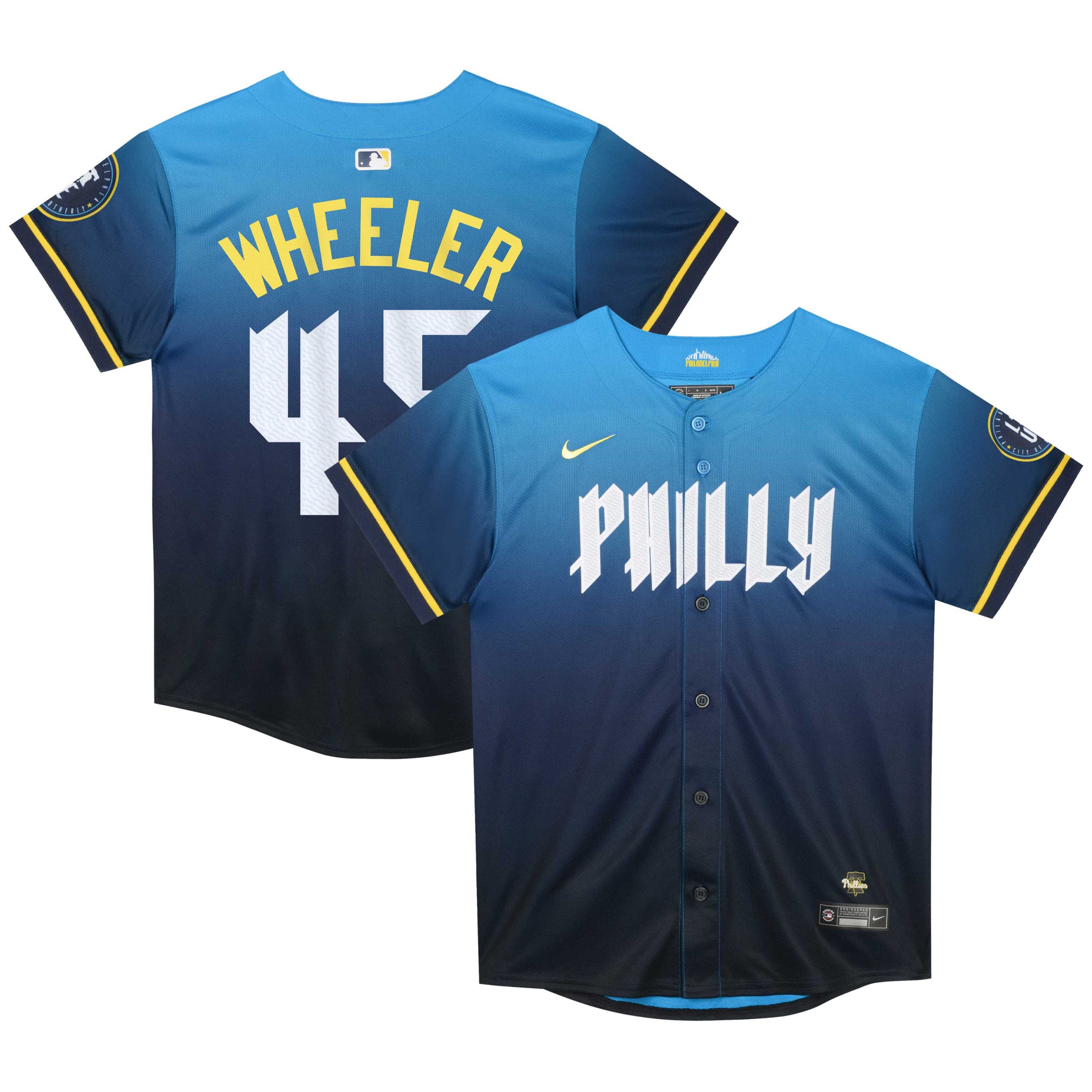 Philadelphia Phillies preschool philadelphia phillies zack wheeler nike blue 2024 city connect limited player jersey Collection - Exclusive Jerseys, Caps, and Hats
