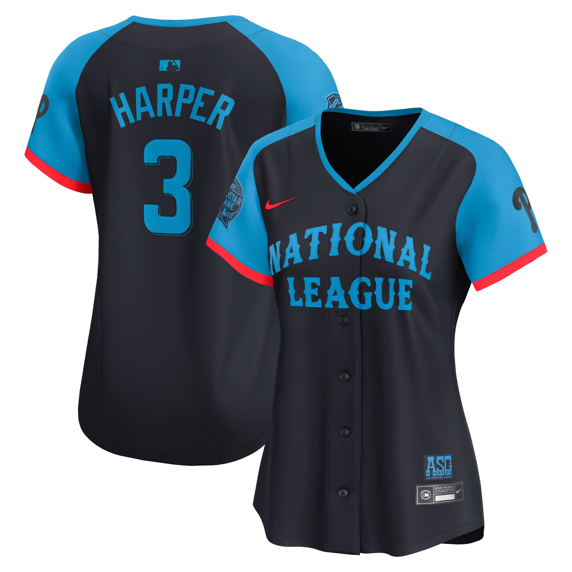 Philadelphia Phillies womens national league bryce harper nike navy 2024 mlb all-star game limited player jersey Collection - Exclusive Jerseys, Caps, and Hats