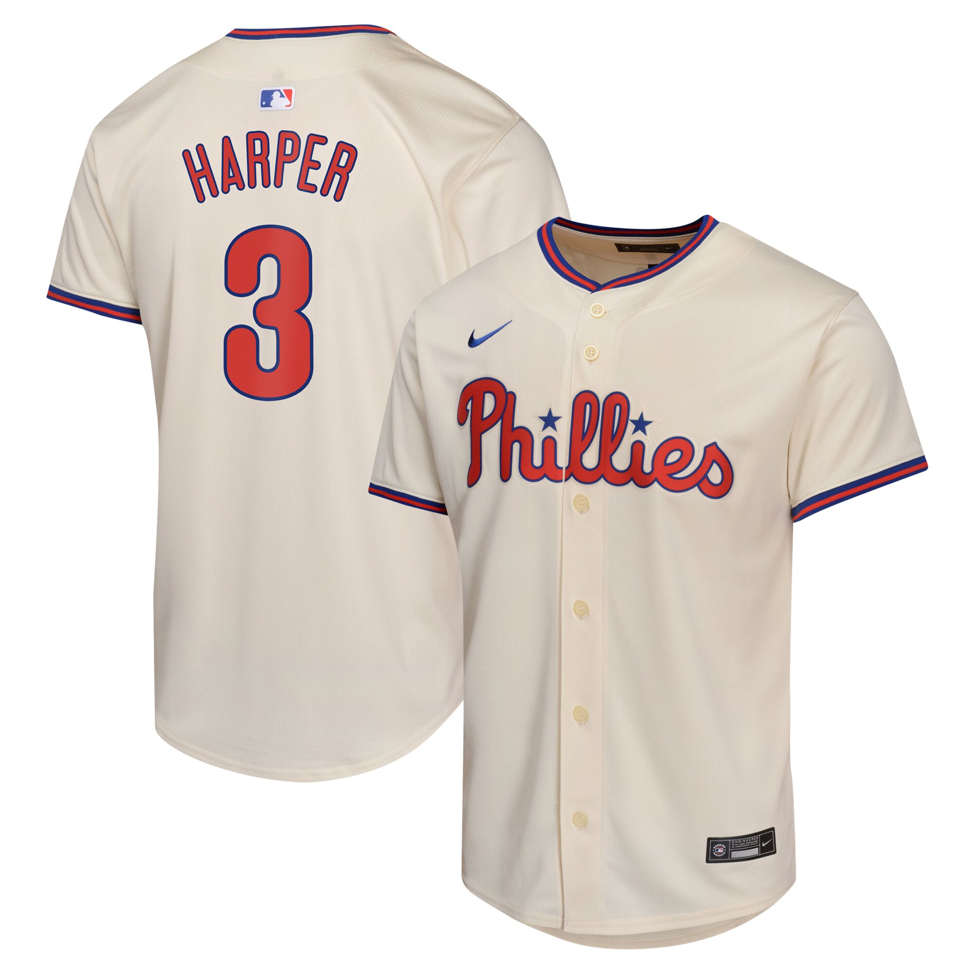 Philadelphia Phillies youth philadelphia phillies bryce harper nike cream alternate limited player jersey Collection - Exclusive Jerseys, Caps, and Hats