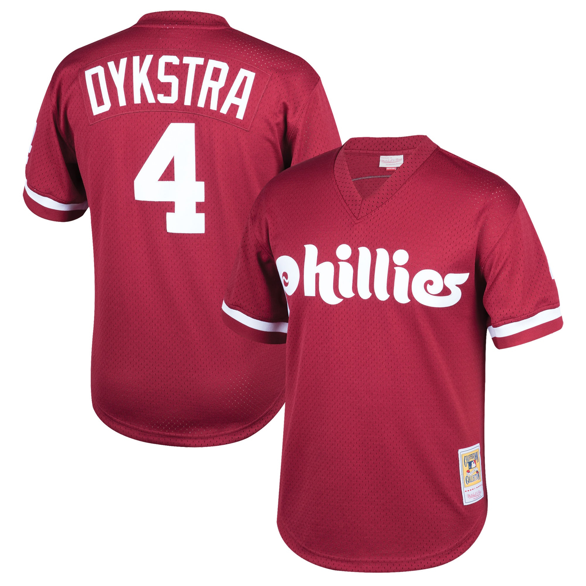 Philadelphia Phillies youth philadelphia phillies lenny dykstra mitchell  ness burgundy cooperstown collection mesh batting practice jersey Collection - Exclusive Jerseys, Caps, and Hats