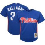 Philadelphia Phillies youth philadelphia phillies roy halladay mitchell  ness royal cooperstown collection mesh batting practice jersey Collection - Exclusive Jerseys, Caps, and Hats