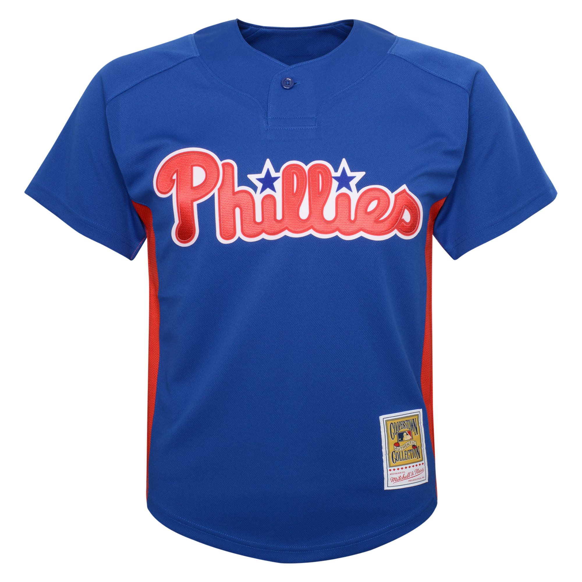 Philadelphia Phillies youth philadelphia phillies roy halladay mitchell  ness royal cooperstown collection mesh batting practice jersey Collection - Exclusive Jerseys, Caps, and Hats