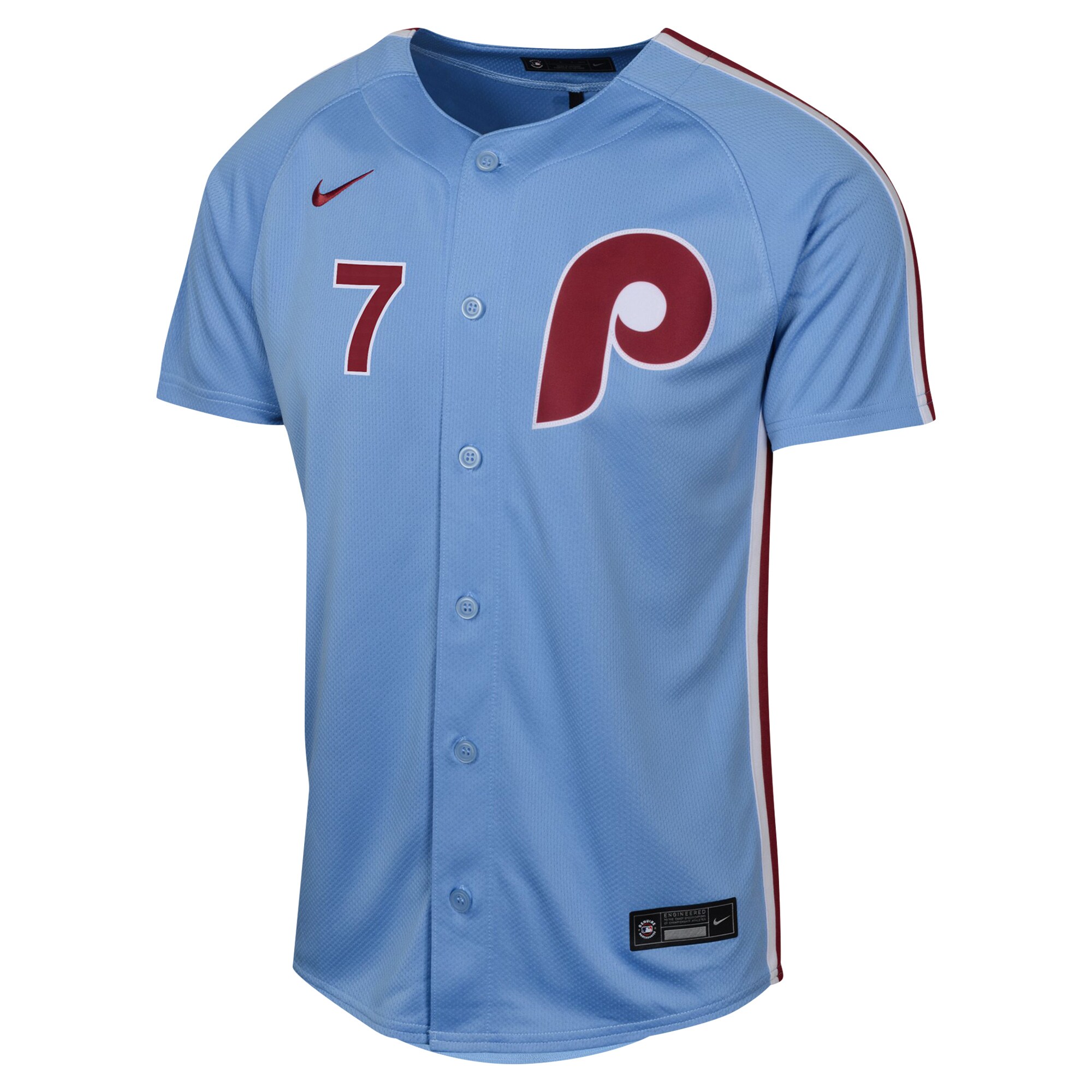 Philadelphia Phillies youth philadelphia phillies trea turner nike light blue alternate limited player jersey Collection - Exclusive Jerseys, Caps, and Hats